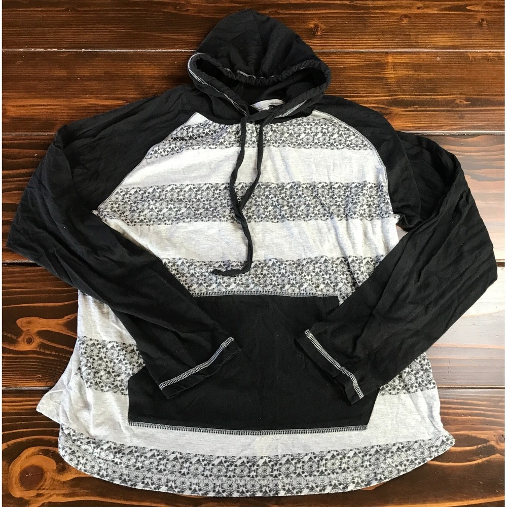 Overdrive Hoodie, Women's Size Large, Gray Black, Lightweight, Pullover